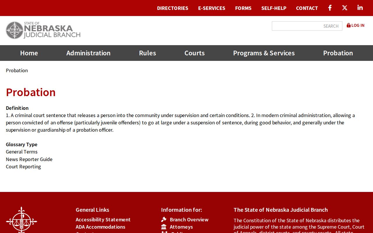 Stanton County criminal court case probation information