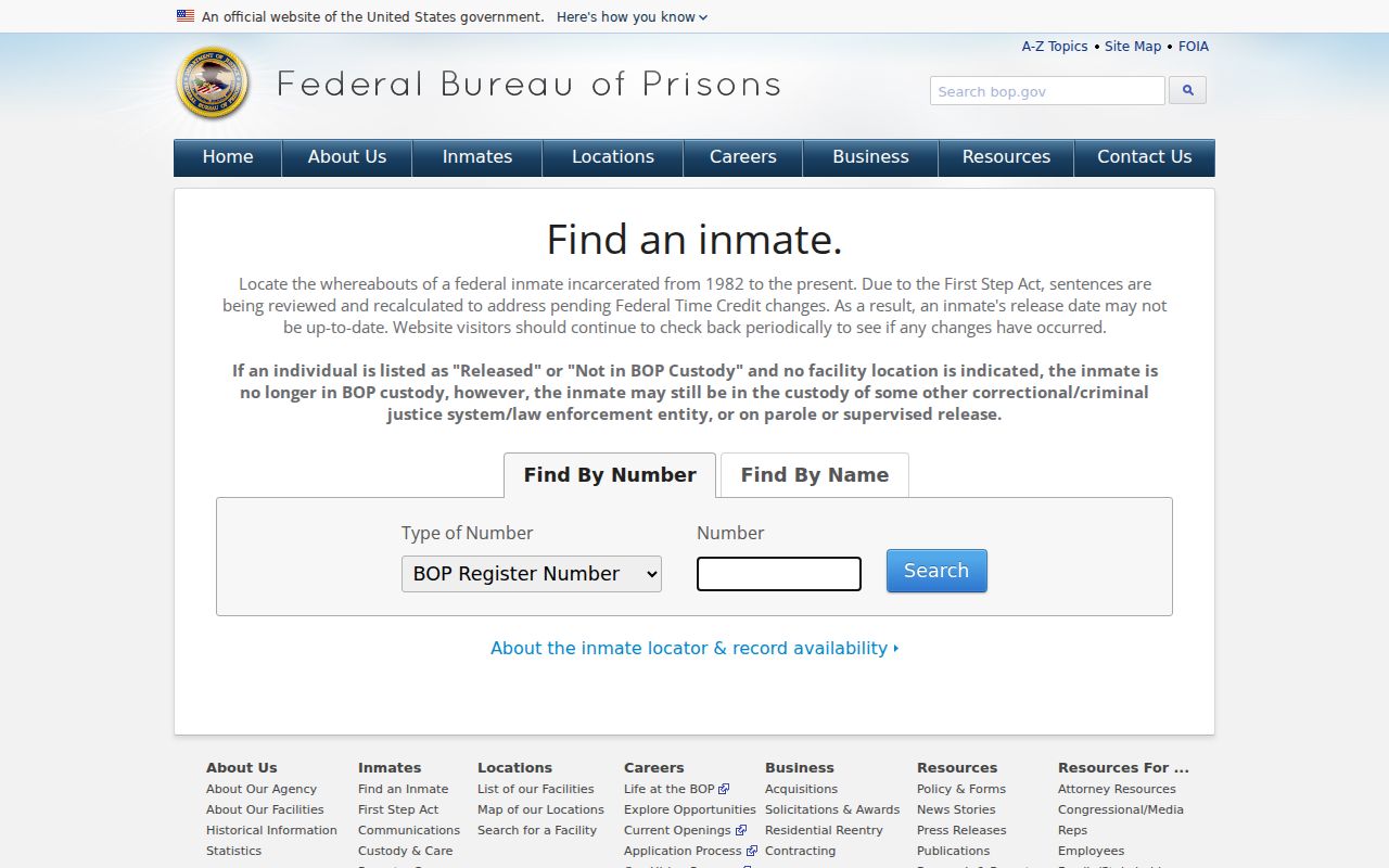Pilger criminal records federal prisoner locator search form