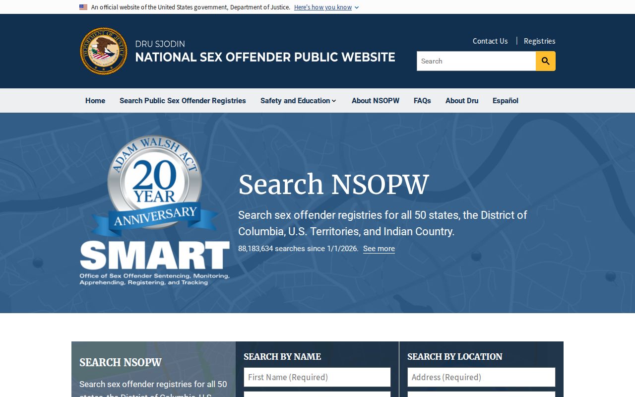 National registry search for a Stanton County sex offender check
